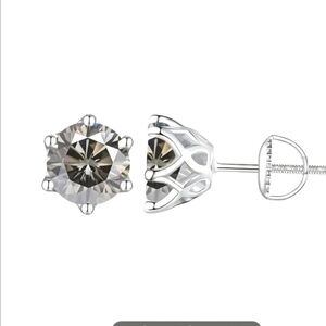 Sterling Silver 2.0Ct Moissanite Earrings For Unisex Solid NWT